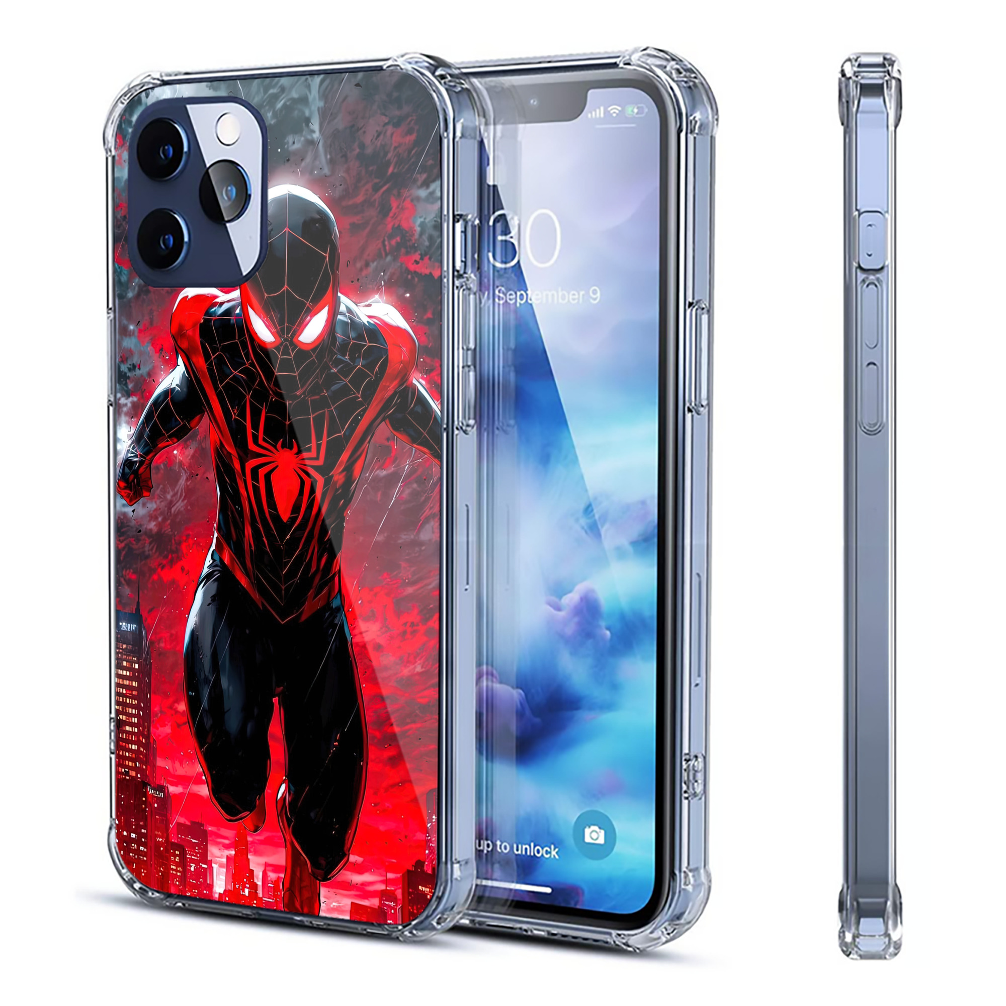 （画像用） Spider Man スパイダーマン 【iPhone 12シリーズ対応】透明スマホケース（クリアソフトケース）